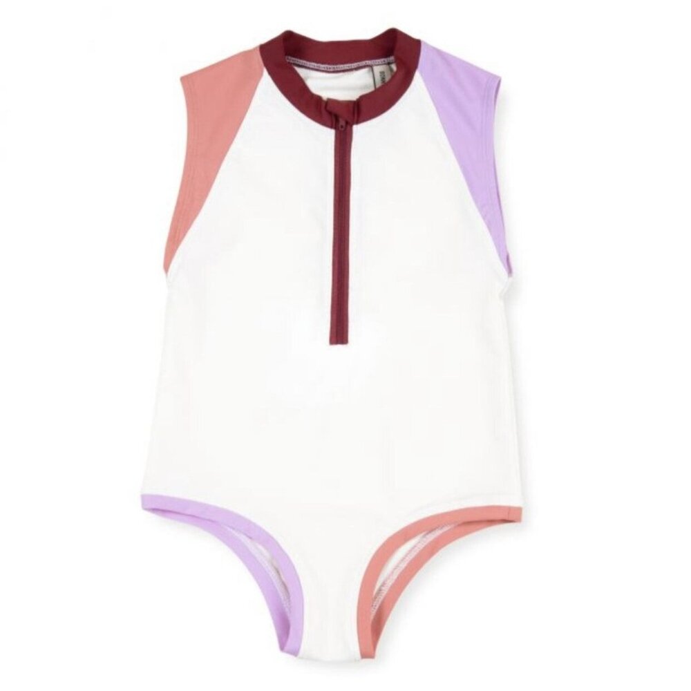 🆕NWT Bonnie & The Gang White Colorblock Swimsuit